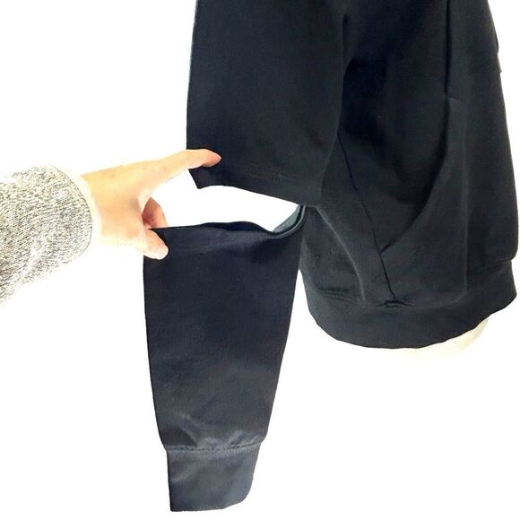 Nicopanda Jacket Women M Black Hoodie Zipper Knit Avant-garde Open Elbow Cutout - Picture 7 of 13